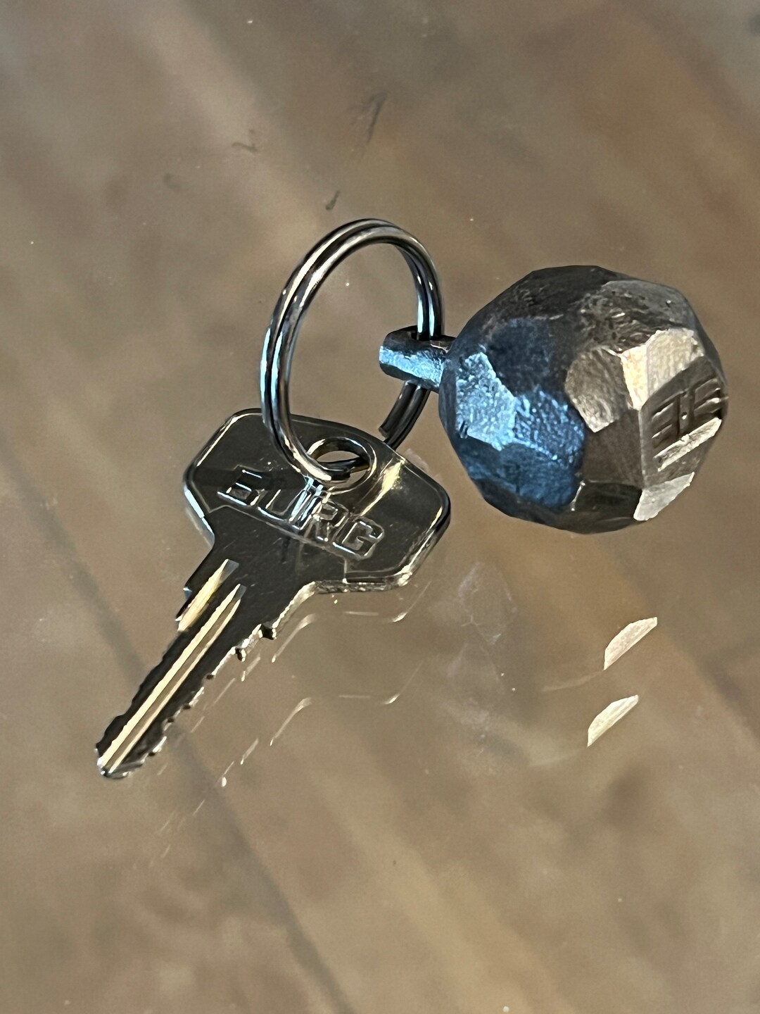 Iron Keychain Blacksmith Keychain Hand Keychain Iron Etsy