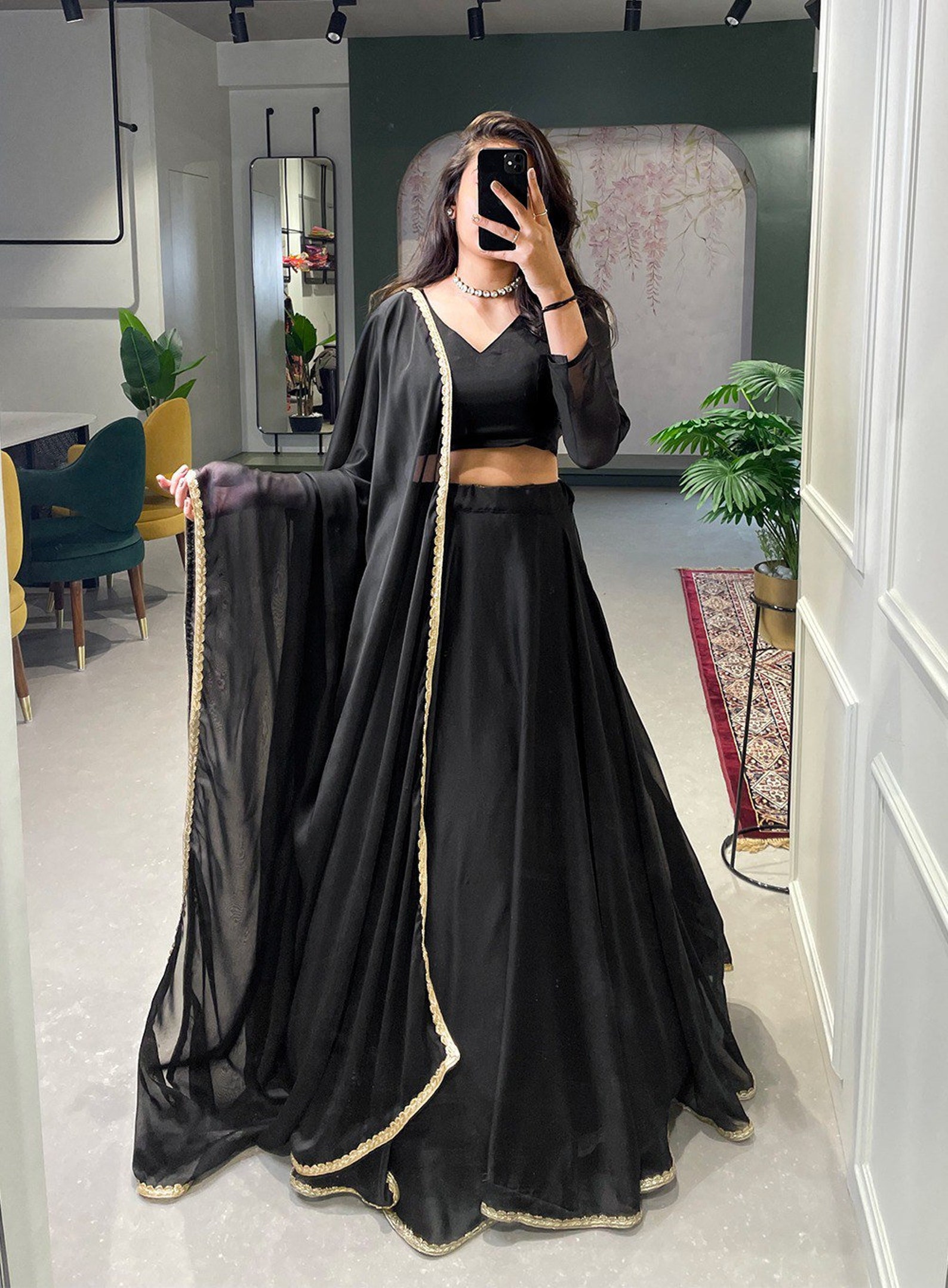 Black Party Wear Lehenga Choli
