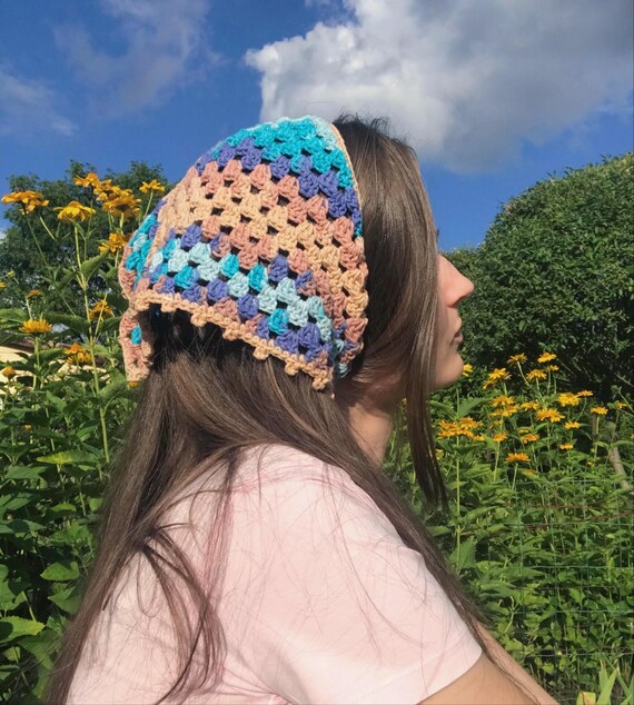 Crochet Summer Bandana With Cotton - Lightweight Lacy 