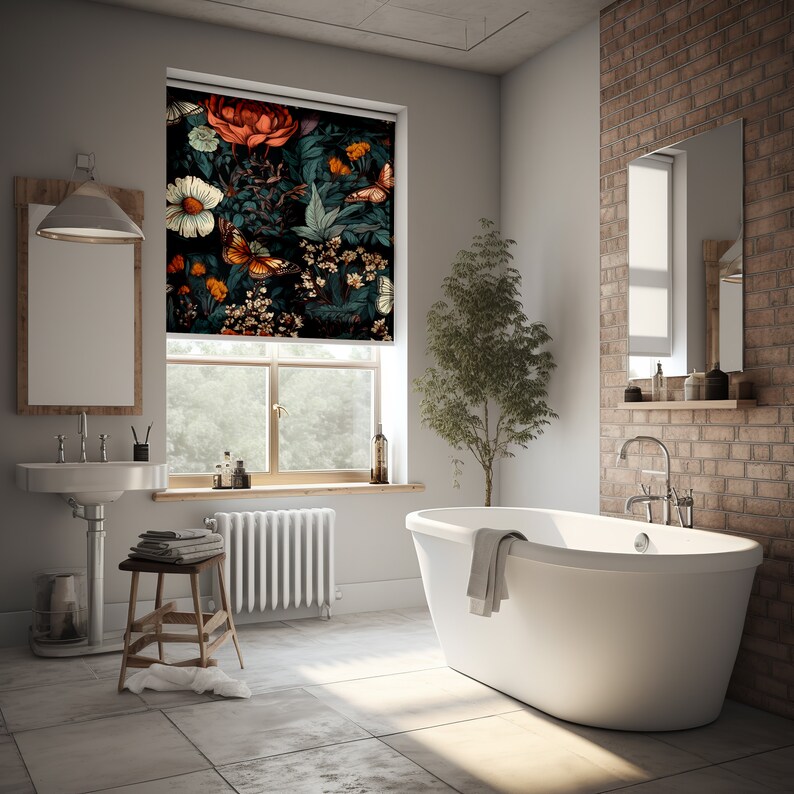 Botanical Secret Garden Window Shades for Kitchen Custom Etsy