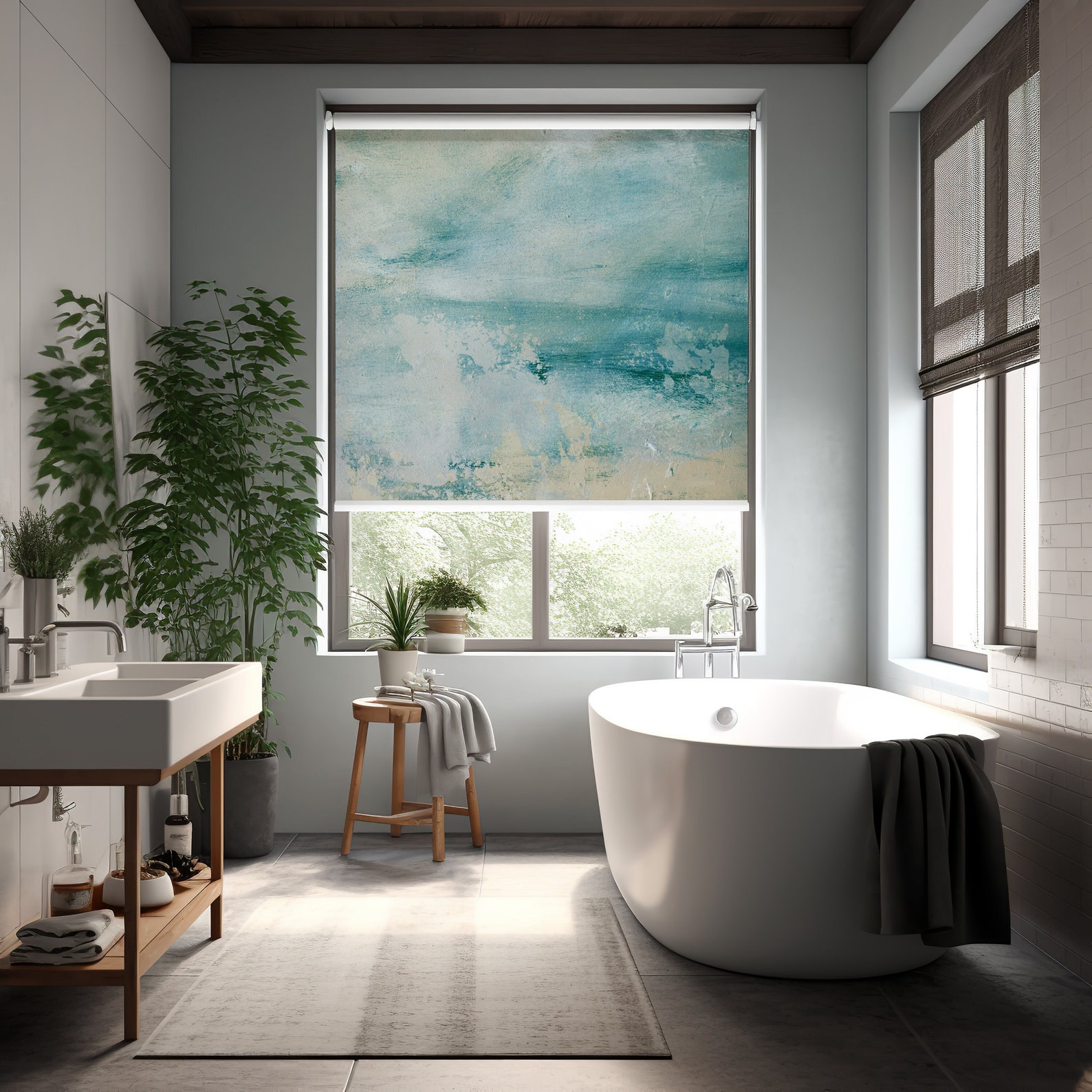 Watercolor Abstract Bathroom Window Blinds Roller Roll up - Etsy UK