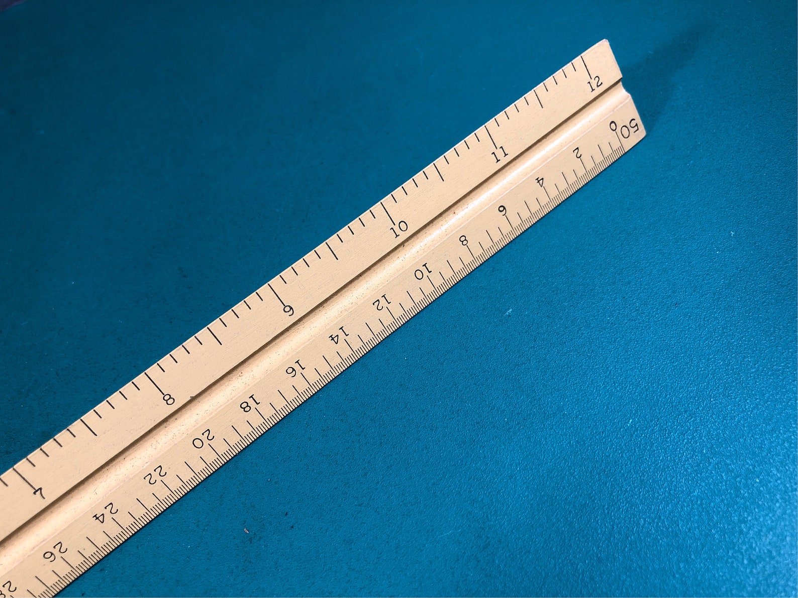 K&E Co. | Vintage Wooden 12" Triangular Scale | Drafting Ruler ...