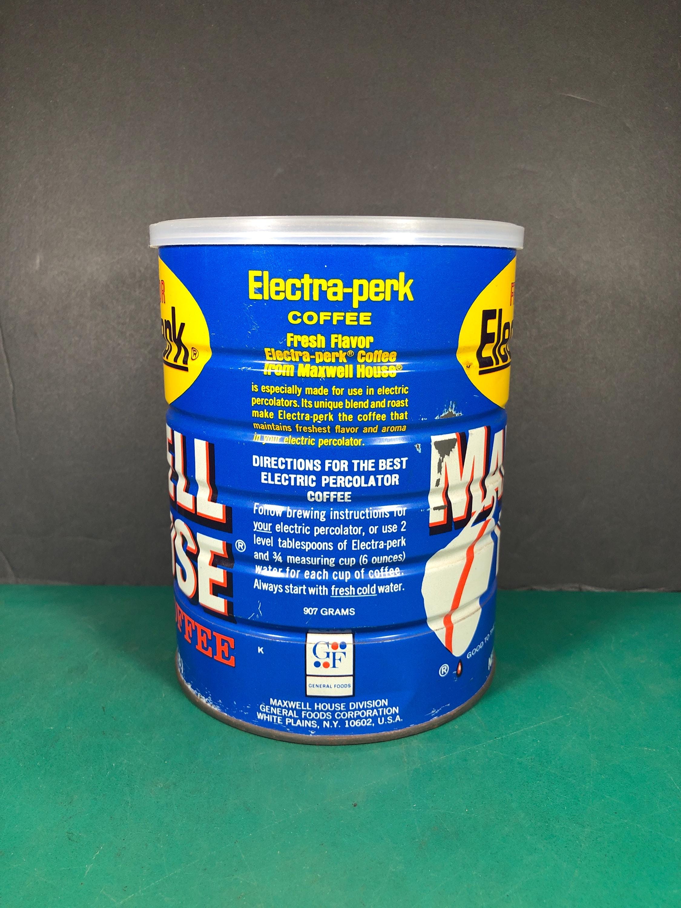 Maxwell House | ヴィンテージ 2 ポンド コーヒー缶 蓋付き | 32