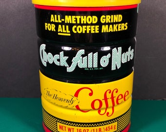 Chock Full O’Nuts | Vintage 16oz Kaffeedose mit Deckel | Leer