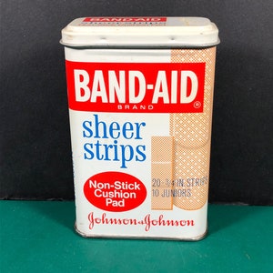 Heft | Johnson & Johnson | Vintage Sheer Streifen Bandagen Dose | Leer