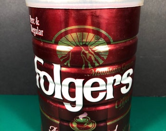 Folgers | Vintage 13oz Aroma geröstete Kaffeedose mit Deckel | Leer