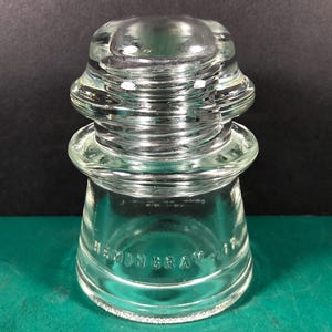 Glasisolator | Hemingray - 17 | Jahrgang | Klar | 10cm hoch | Hergestellt in den USA