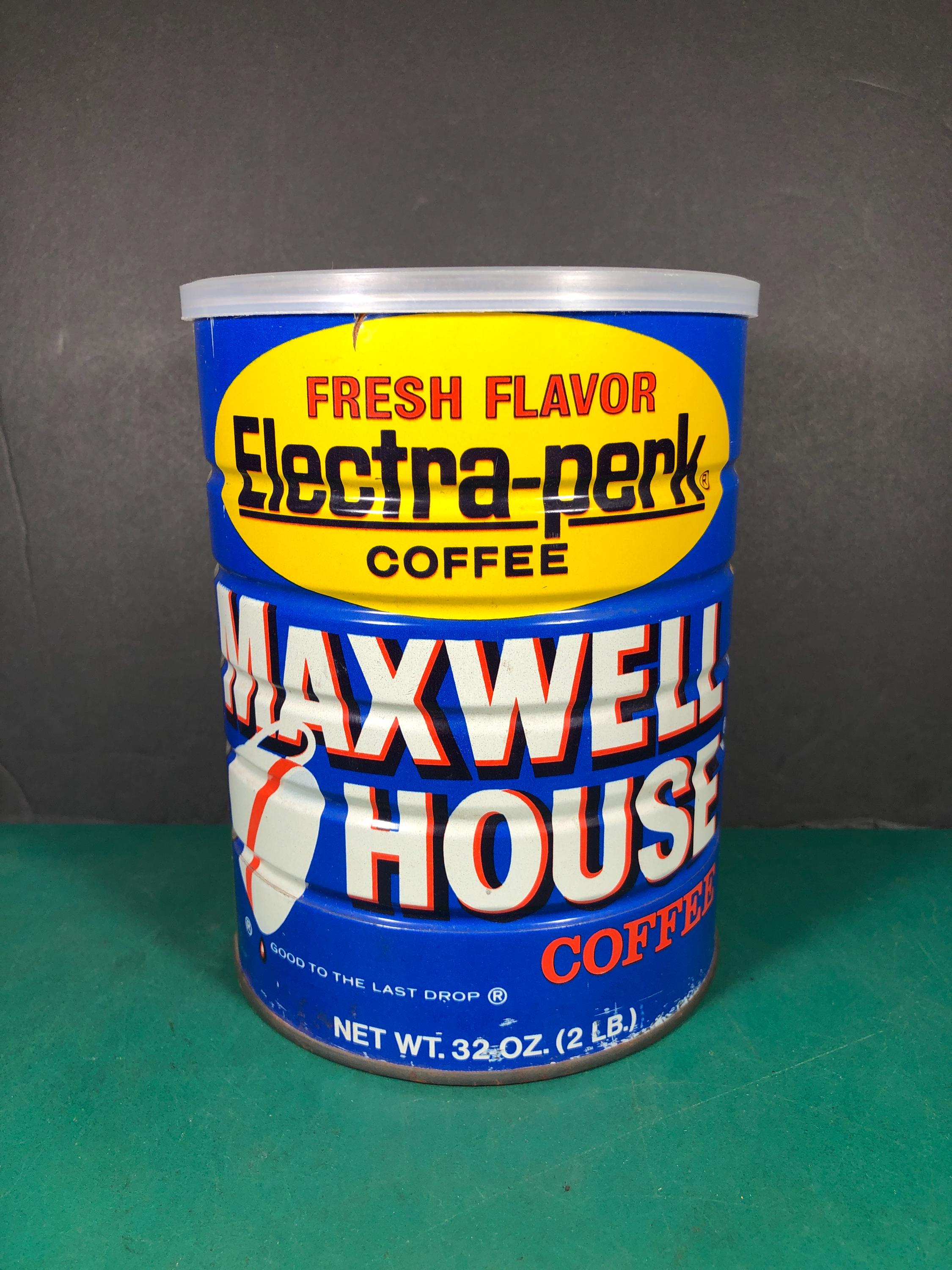 Maxwell House | ヴィンテージ 2 ポンド コーヒー缶 蓋付き | 32