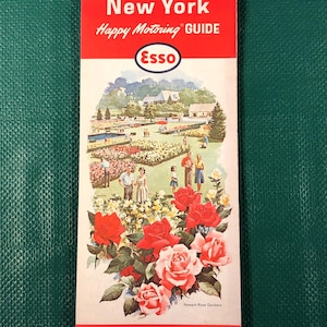 Kaart | Vintage Esso | New York | Reiswegenkaart tankstation | 1963