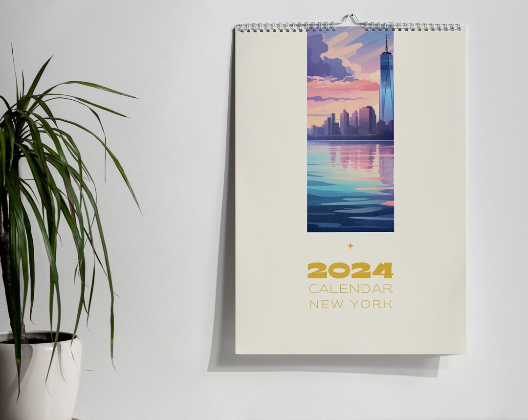 New York Wall Calendar 2024 Monthly Calendar New York Gift Etsy