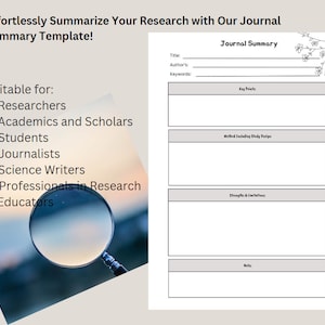 Wissenschaftliche Zeitschrift Zusammenfassung Vorlage, Wöchentlicher Forschungsbericht Fortschritt Vorlage, digitaler Download, druckbare PDF, Post-Graduate & Forscher