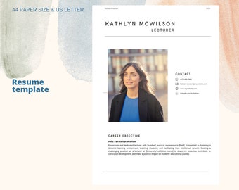 Best Professional Academic Resume Template | 1, 2, 3, Page Resume Templates with Reference and Cover Letter | Resume Template Canva