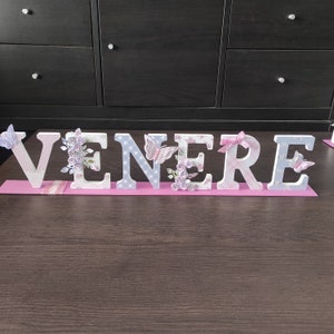 Letras Decorativas de Madeira para Comunhão de Menina | 11cm | Personalizado e feito à mão