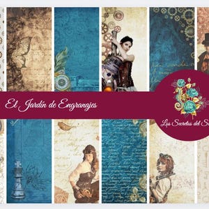 Carta stampata Steampunk Scrap - 12 fogli