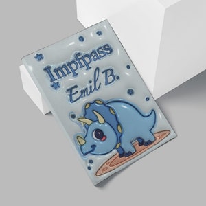 Quaderno disegno 3D, tessera vaccinale con astuccio, copertina protettiva personalizzata con nome, regalo per nascita, gravidanza, baby shower, disegno 3D