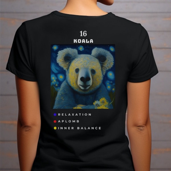 T-shirt Koala Van Gogh Style | Unisex Art Tee for Animal Lovers | Unique Motivation Shirt | Gift Idea