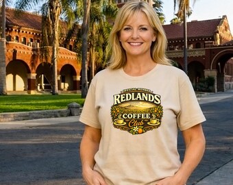 Camiseta del Club de Café de Redlands / Camiseta de Redlands, California / Regalo para amantes del café cítrico / Camiseta con estampado de café vintage / Orgullo local del Inland Empire