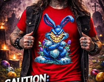 Camiseta de conejito de Pascua malvado / Camiseta de humor navideño retorcido / Camiseta divertida de terror para Pascua / Camiseta con estampado de conejo espeluznante / Regalo gótico de primavera / Camiseta unisex