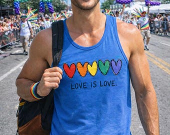 Camiseta sin mangas del Orgullo / Camiseta sin mangas LGBTQ / Camiseta sin mangas arcoíris / Conjunto del Orgullo Gay / Camiseta sin mangas para festivales / Camiseta sin mangas unisex de verano / Regalo del Orgullo / Orgullo Gay