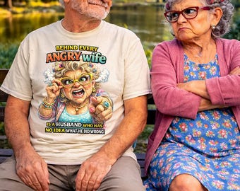 Camiseta divertida para el Día del Padre / Detrás de cada chiste de marido y mujer enojados / Camiseta con humor sarcástico sobre el matrimonio / Regalo para marido, papá o abuelo / Camiseta unisex
