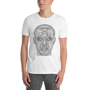 Collection Expressions : série THE FACE (modèle 2 sur 4)/Cadeau pour lui/Chemise graphique personnalisée/Psychédélique/Anniversaire/T-shirt