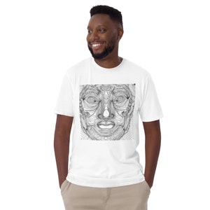 Collection Expressions : série THE FACE (modèle 4 sur 4)/Cadeau pour lui/Chemise graphique personnalisée/Psychédélique - T-shirt en coton à manches courtes