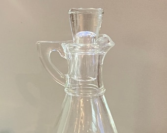 Vintage | Hazel Atlas | Glass Cruet | Caster | Oil | Vinegar | Stopper Included