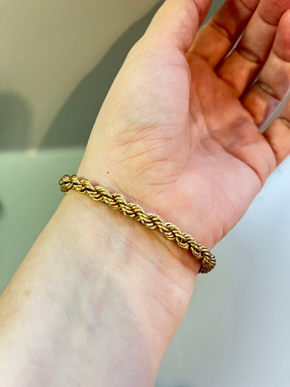 Vintage Christian Dior Gold Tone Rope Bracelet | … - image 8