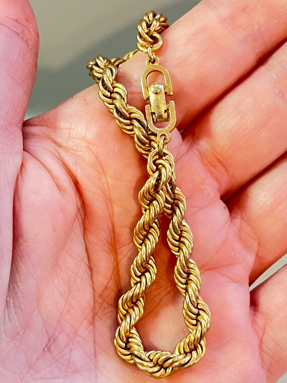 Vintage Christian Dior Gold Tone Rope Bracelet | … - image 10