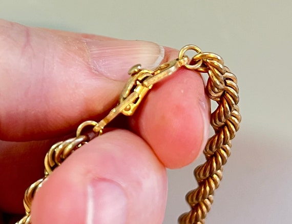 Vintage Christian Dior Gold Tone Rope Bracelet | … - image 6