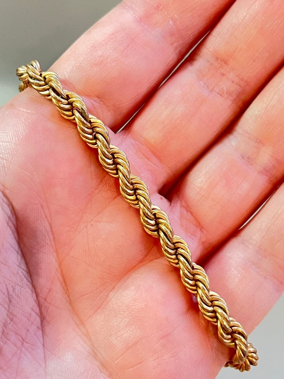 Vintage Christian Dior Gold Tone Rope Bracelet | … - image 7