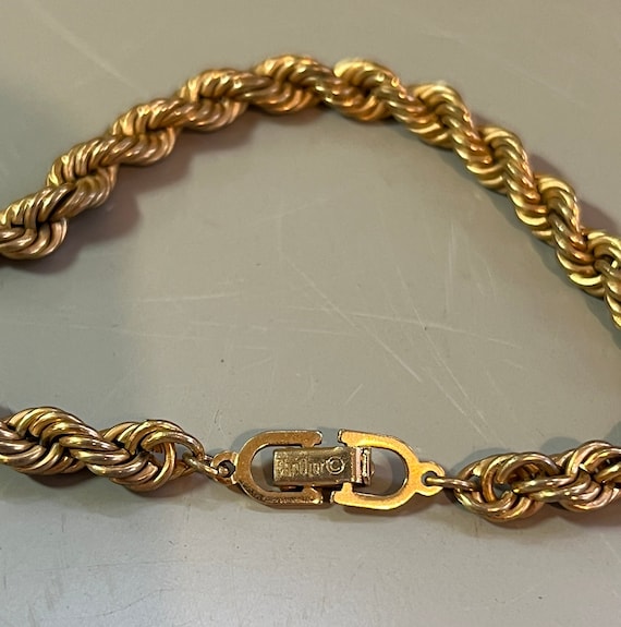 Vintage Christian Dior Gold Tone Rope Bracelet | … - image 4