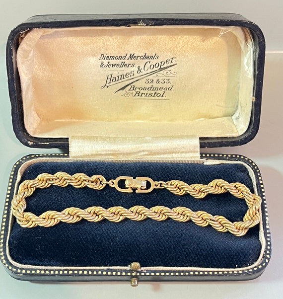 Vintage Christian Dior Gold Tone Rope Bracelet | … - image 2