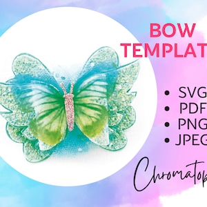 Exquisite Butterfly Bow Template SVG for Cricut, Silhouette - DIY Hair Bows SVG Cut File