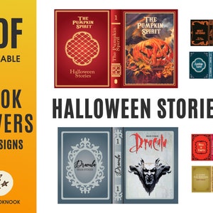 21 Halloween Stories Miniature Book Covers Printable PDF PNG File 1/6, 1/12 Scale For Dollshouse Miniature Instant Download
