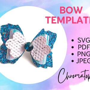 Adorable Bow Template SVG for Cricut Silhouette or Glowforge- DIY Hair Bows SVG Cut File