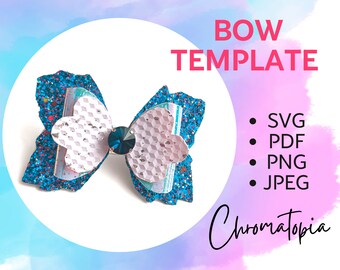 Adorable Bow Template SVG for Cricut Silhouette or Glowforge- DIY Hair Bows SVG Cut File