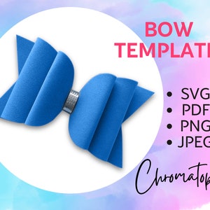 Elegant Folded Bow Template SVG for Cricut or Glowforge - DIY Hair Bows SVG Cut File