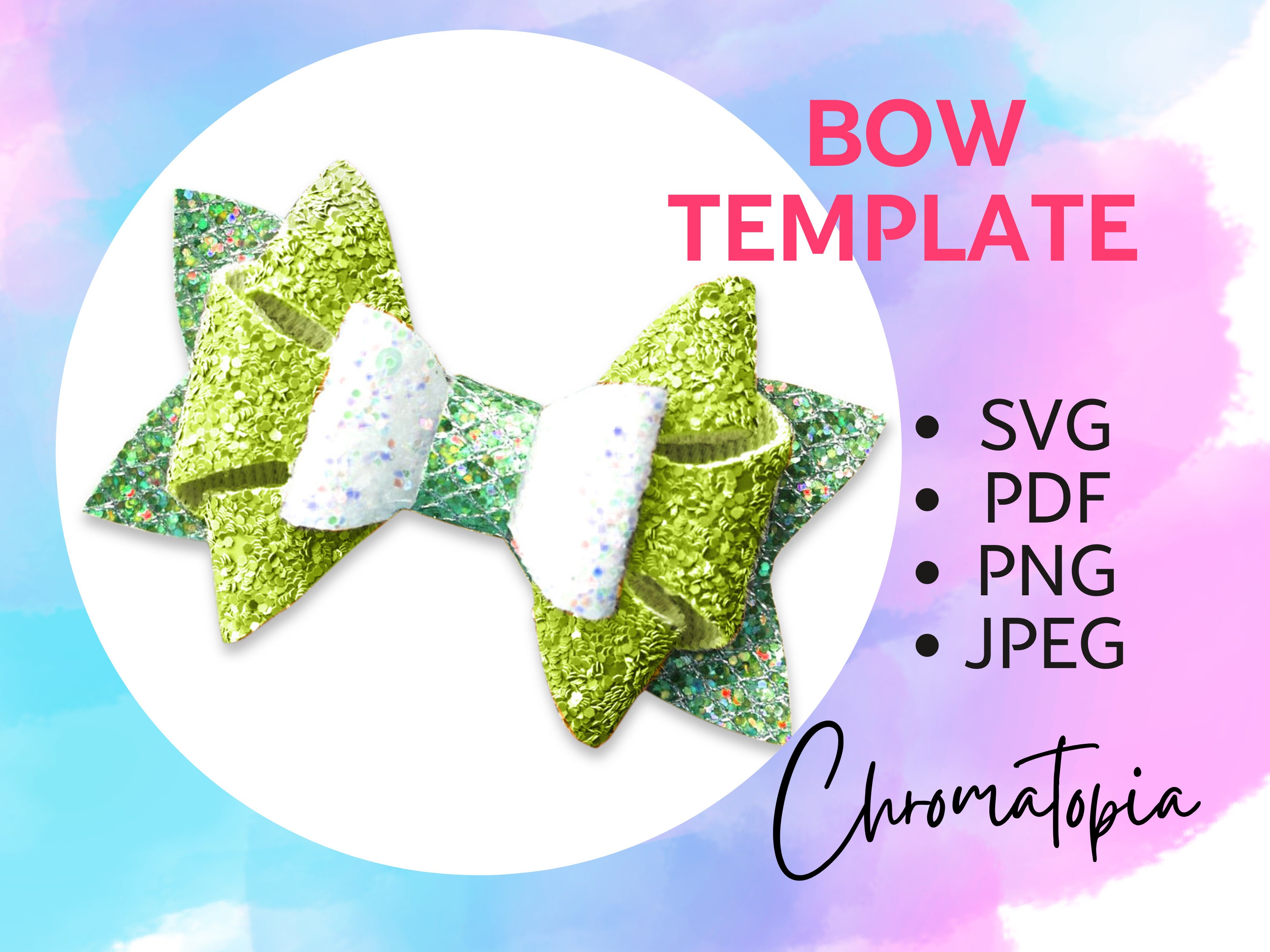 Hair Bow Template SVG Faux Leather Hair Bow Template SVG Cut File for