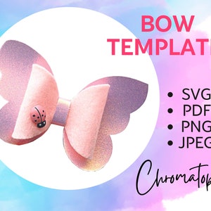 Butterfly Faux Leather Hair Bow Template SVG for Cricut Cut File - Pdf, Png File Printable with Photo Instructions - Instant Download
