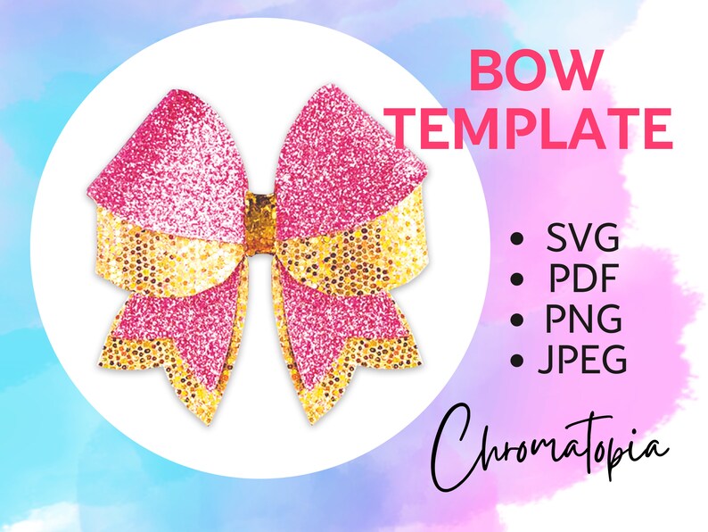 Classic Faux Leather Hair Bow Template SVG for Cricut Cut File Pdf