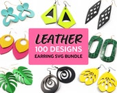 Leather Earring Svg Bundle, Set of Earring Svg Laser Cut Files, Boho, Geometric, Floral, Minimalistic, Ornate Earrings Digital Download