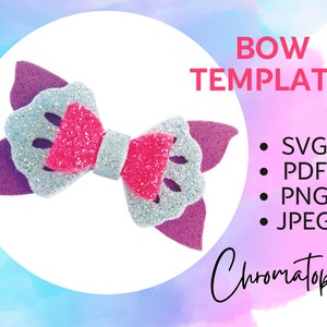 Cute Hair Bow Pattern - Bow Template SVG for Cricut and other cutting machines - DIY Hair Bows SVG Cut File
