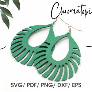 Fanned Out Shape with Hangers Faux Leather Svg Earrings Template - Silhouette, Cricut Cut File - Earring SVG files