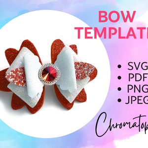 Kunstleder Haarschleife Vorlage SVG für Cricut Cut Datei - Pdf, Png Datei Printable mit Foto Anleitung - Instant Download