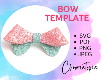 Small Bow Template SVG for Cricut Silhouette or Glowforge- DIY Hair Bows SVG Cut File