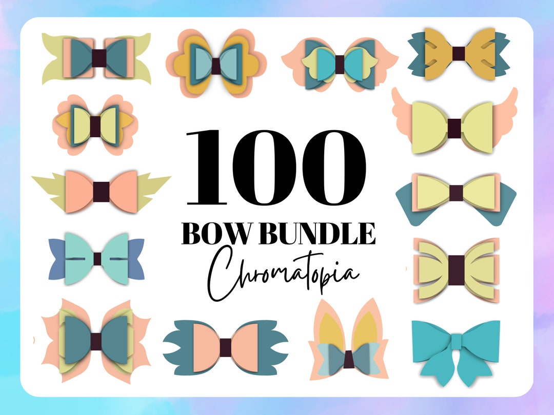 Bow Templates - Bow Bundle SVG - Faux Leather and Felt Bow Template Svg ...