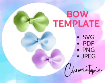 Simple Bow Pattern - Bow Template SVG for Cricut and other cutting machines - DIY Hair Bows SVG Cut File