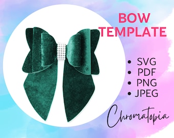 Plantilla de lazo festivo SVG, PDF de lazo, Plantilla de lazo de pelo, Cricut Bow svg, Plantilla de lazo para Cricut, Archivo de corte de lazo DIY
