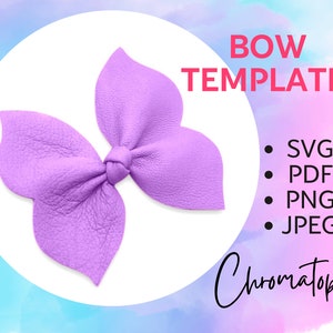 Süße Kunstleder Haarschleife Vorlage SVG für Cricut Cut Datei - Pdf, Png Datei Printable mit Foto Anleitung - Instant Download